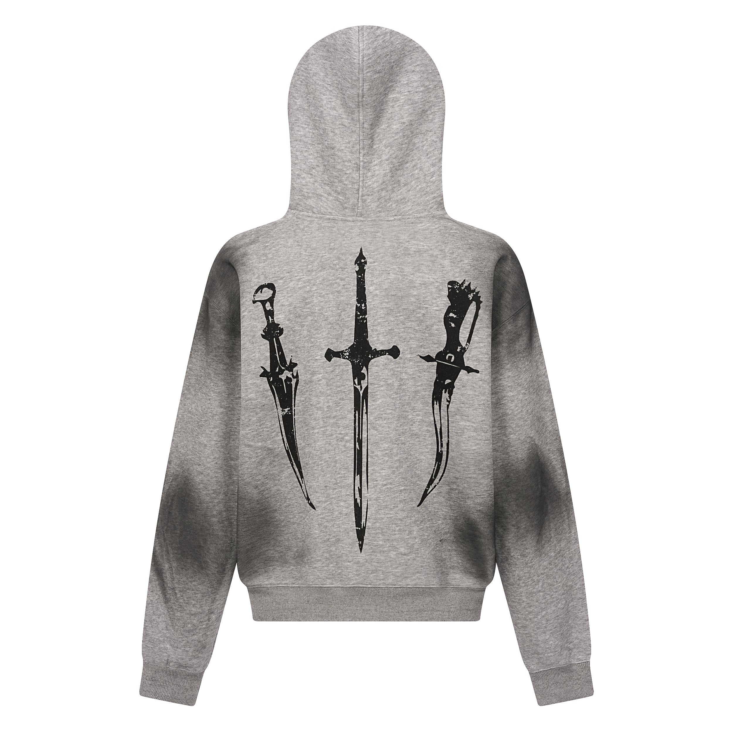 Gothic Fur-Trim Zip-Up Hoodie | Dark Graphic Street-Goth