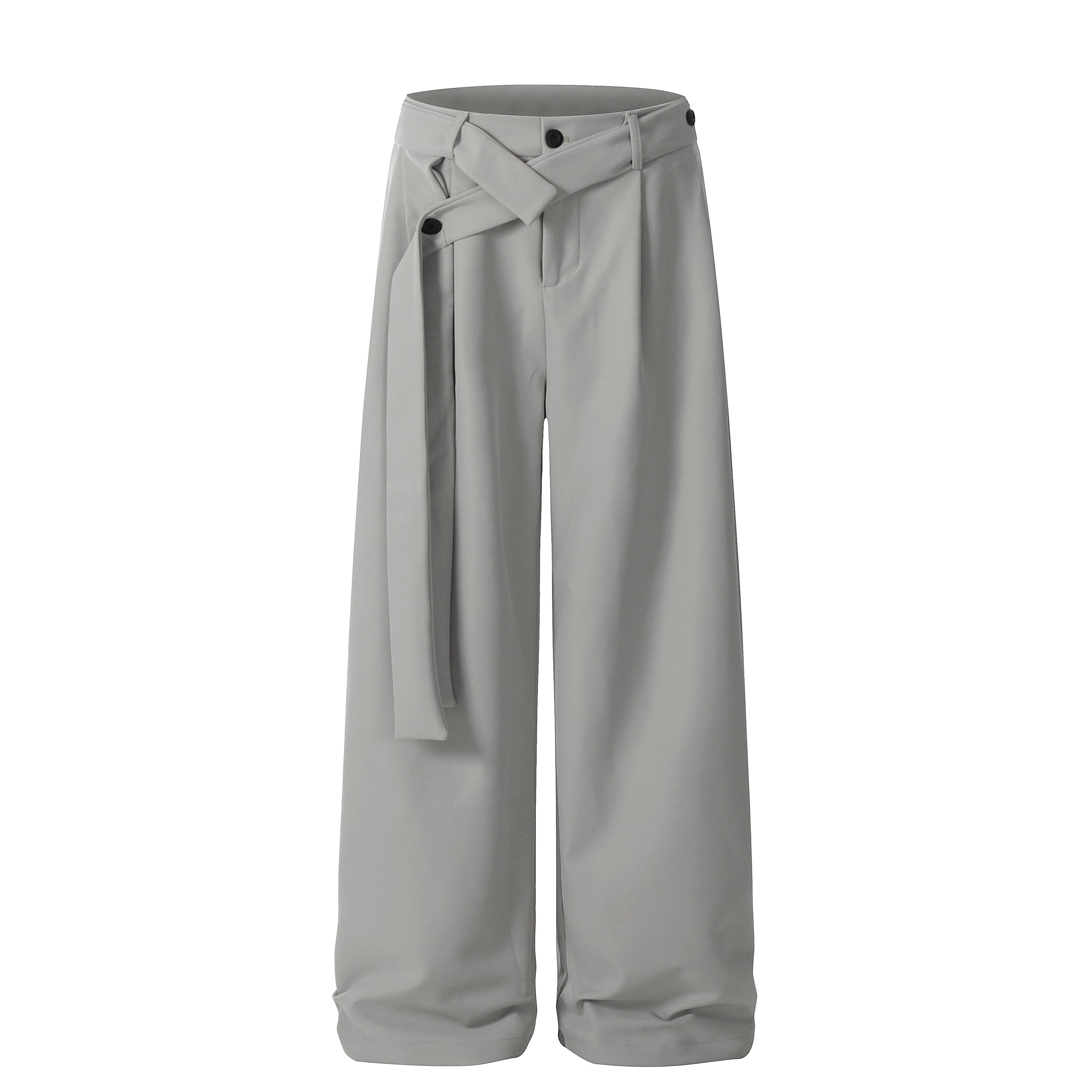 Omirad Asymmetric Wrap-Belt Wide-Leg Pants | SEAKOFF