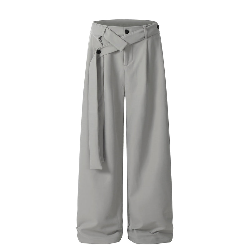 Omirad Asymmetric Wrap-Belt Wide-Leg Pants | SEAKOFF