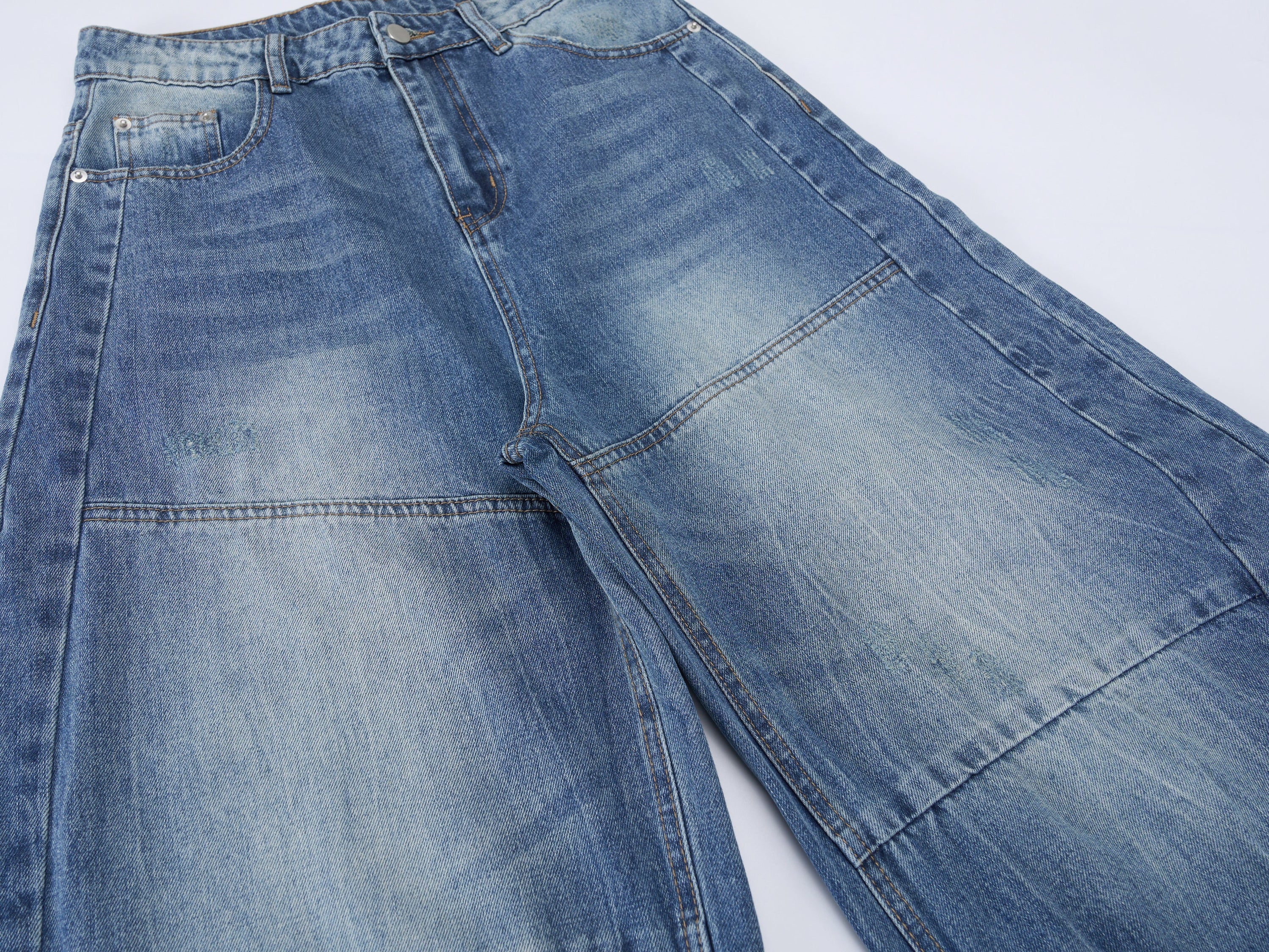Multi-Panel Vintage Barrel Leg Jeans | Wide Leg Denim