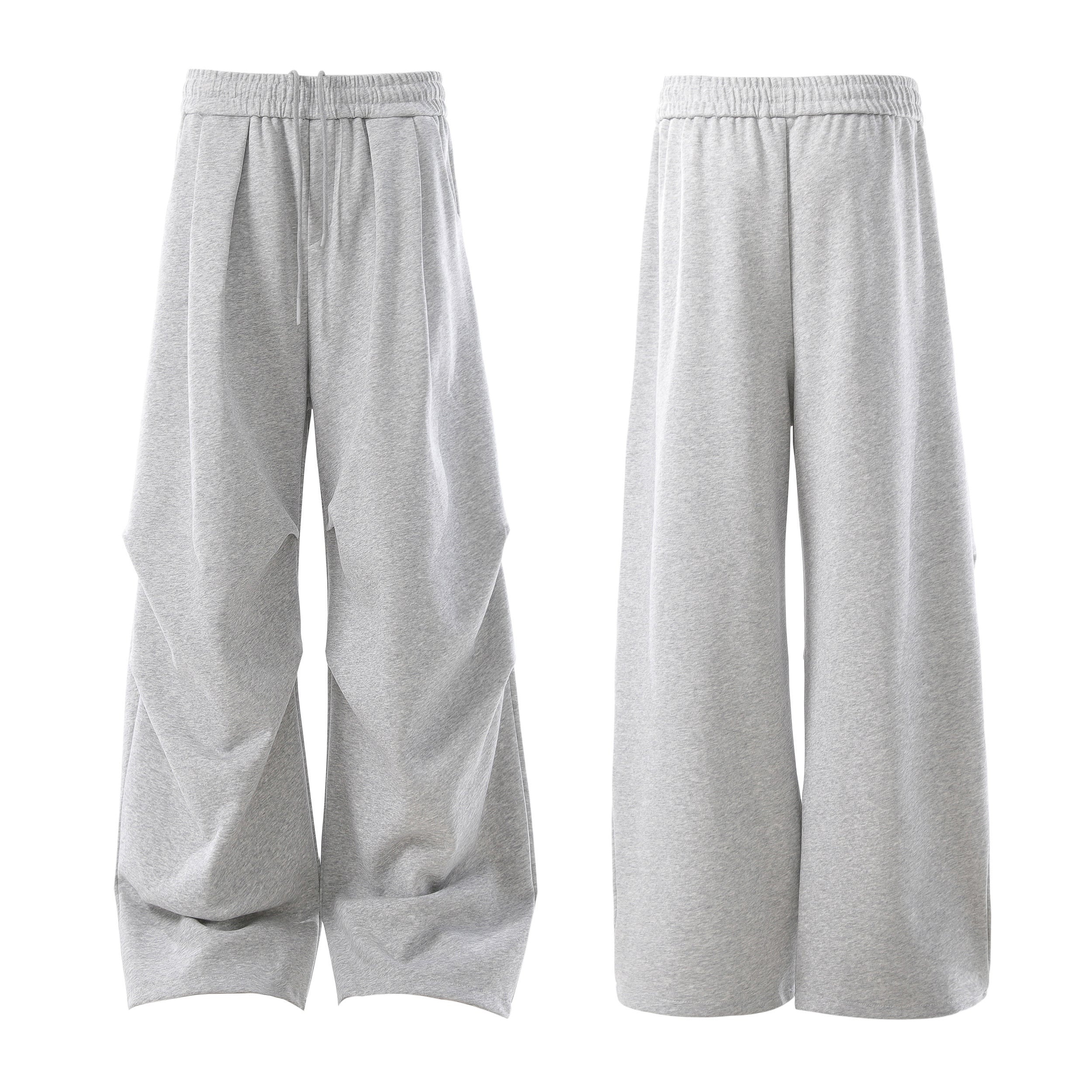 Sculpted 3D Pleat Wide-Leg Sweatpants | Oversized Fit