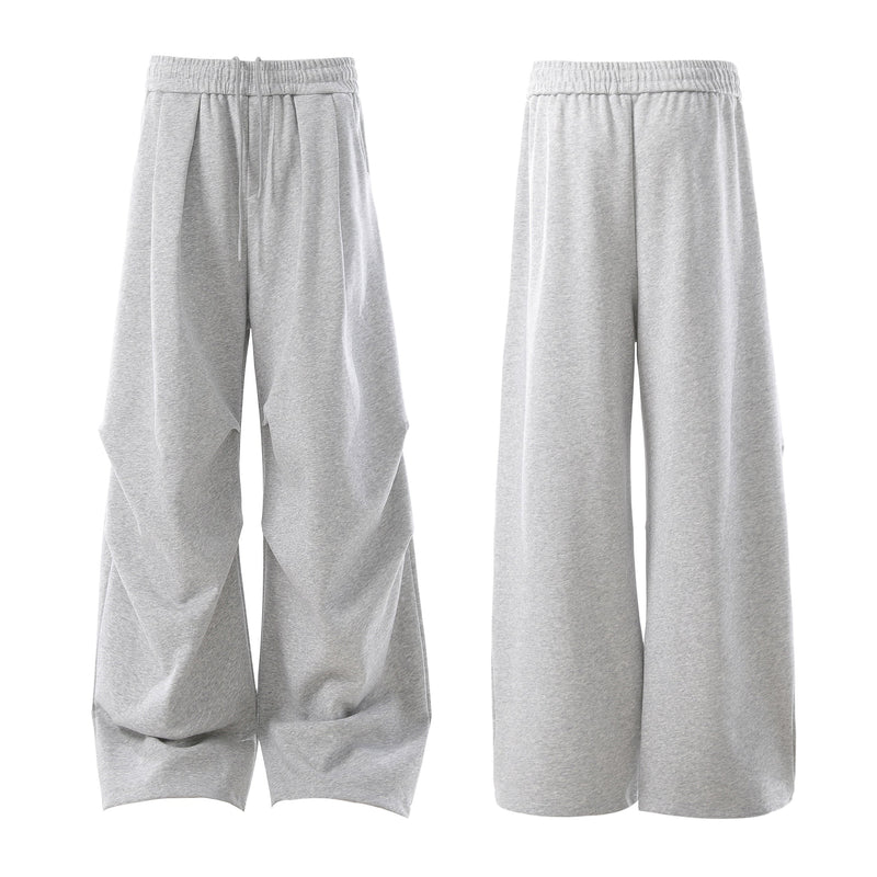 Sculpted 3D Pleat Wide-Leg Sweatpants | Oversized Fit
