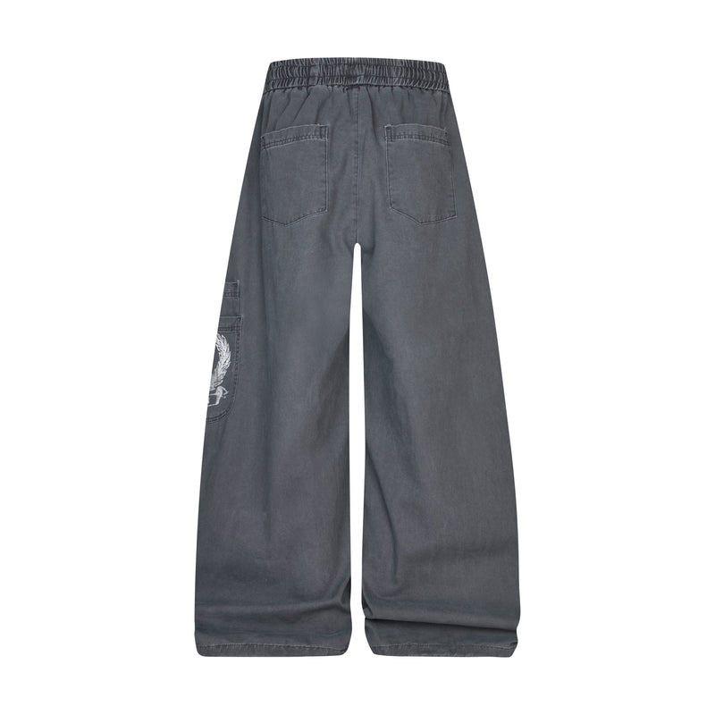 Omirad ROD Graphic Wide-Leg Pants | Vintage Washed Streetwear