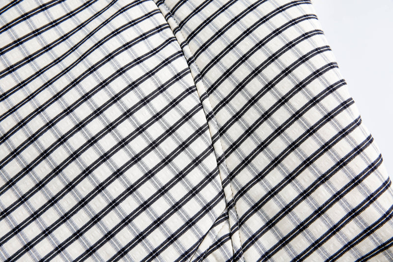 Checkered Faux-Fur Lined Oversized Jacket | SEAKOFF