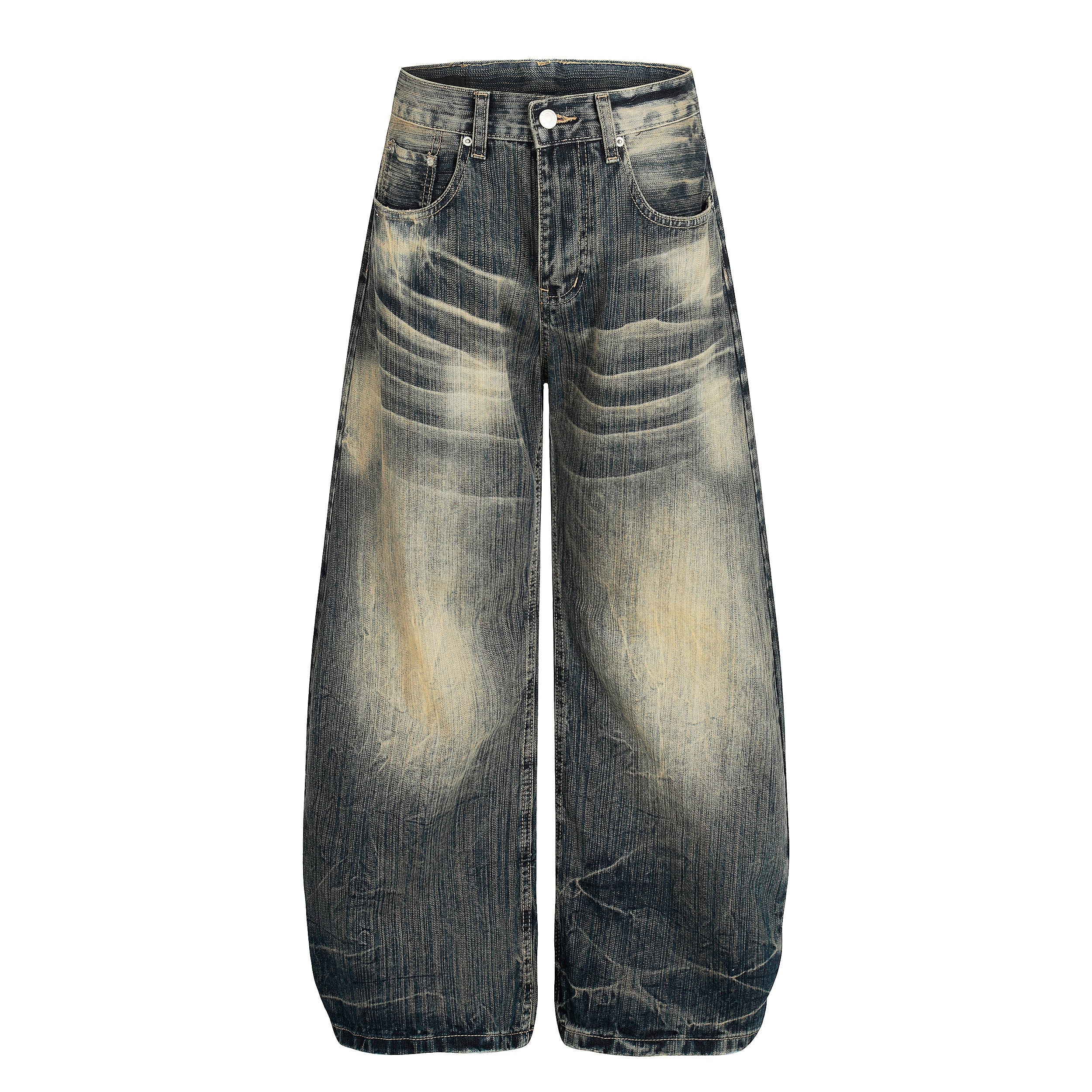 Vintage Washed Wide-Leg Denim Pants | Relaxed Streetwear Fit