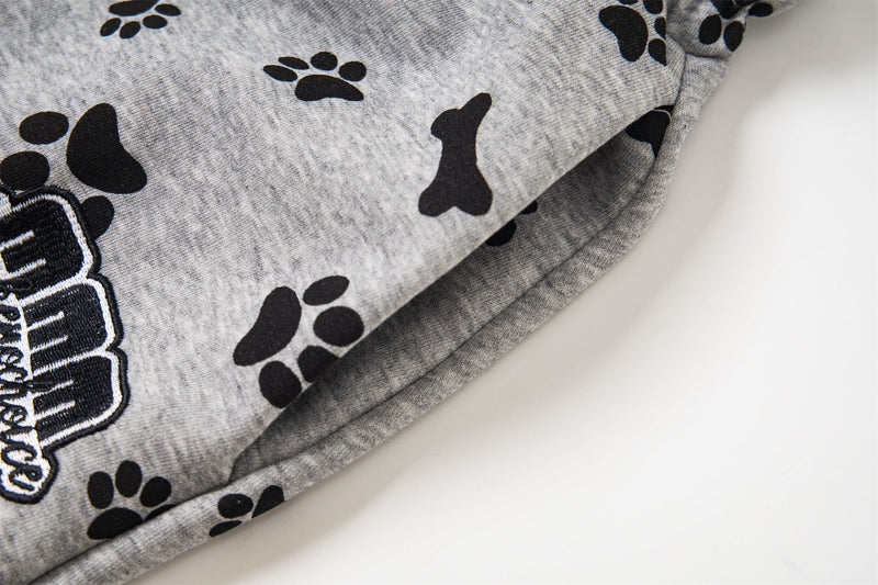 Paw Print Wide-Leg Lounge Pants | Dog Bone Streetwear Sweats