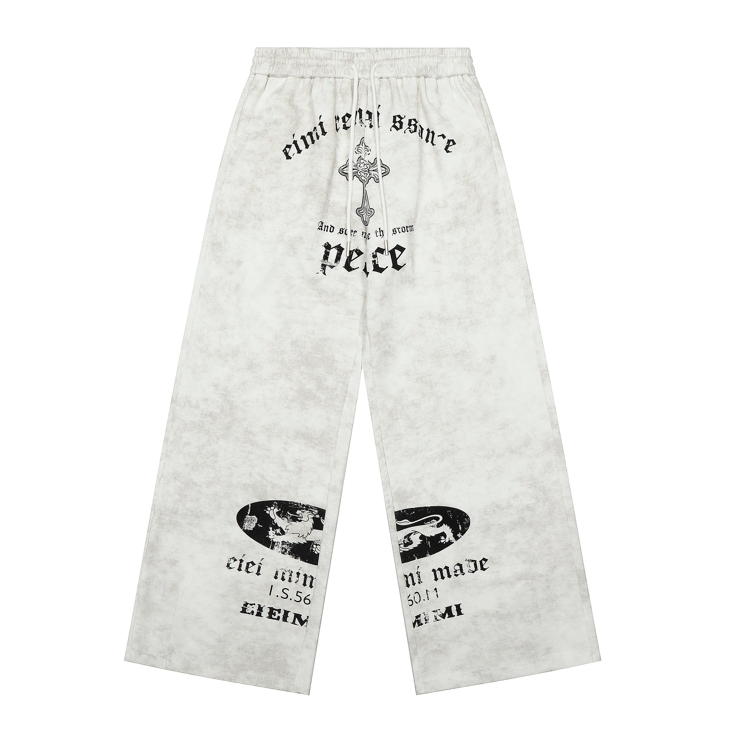Omirad Vintage Wash Gothic Graphic Sweatpants | Wide Leg