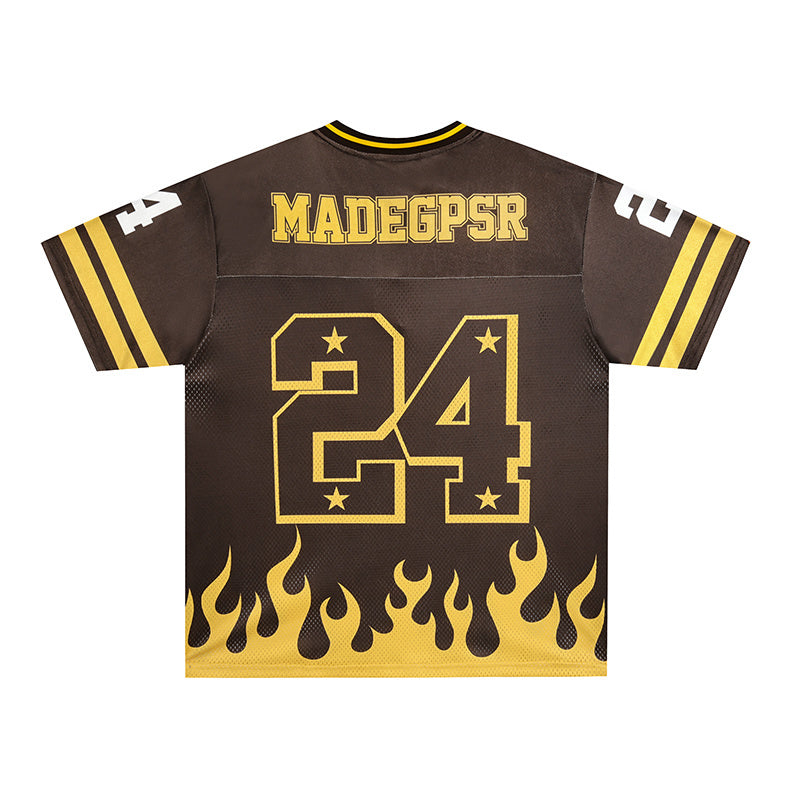 Flame Graphic Varsity Performance Jersey | Street Football Style