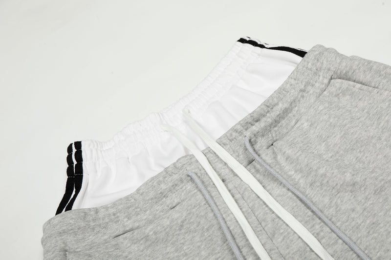 Varsity Patch Wide-Leg Sweatpants | Contrast Double Waist