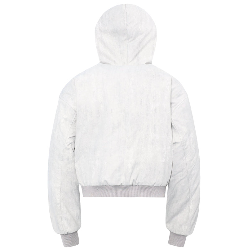 Omirad Frost-Fur Hooded Bomber Jacket | Cropped Streetwear