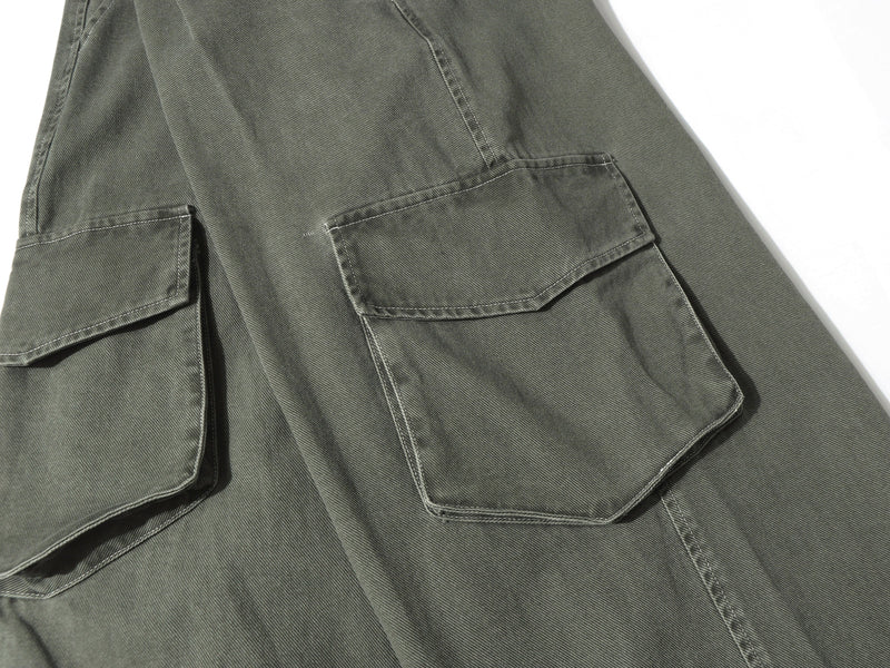 Omirad Wide-Leg Cargo Utility Pants | 100% Cotton Streetwear