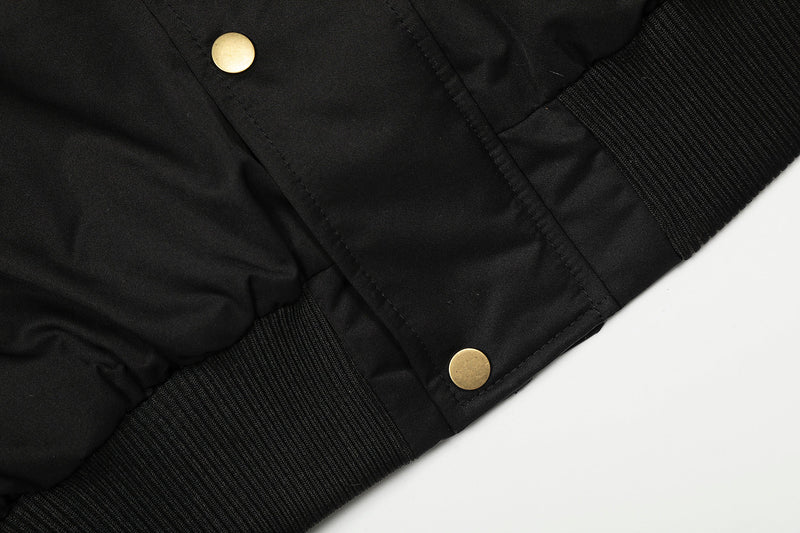 Faux-Fur Hooded Bomber Jacket | Military Streetwear