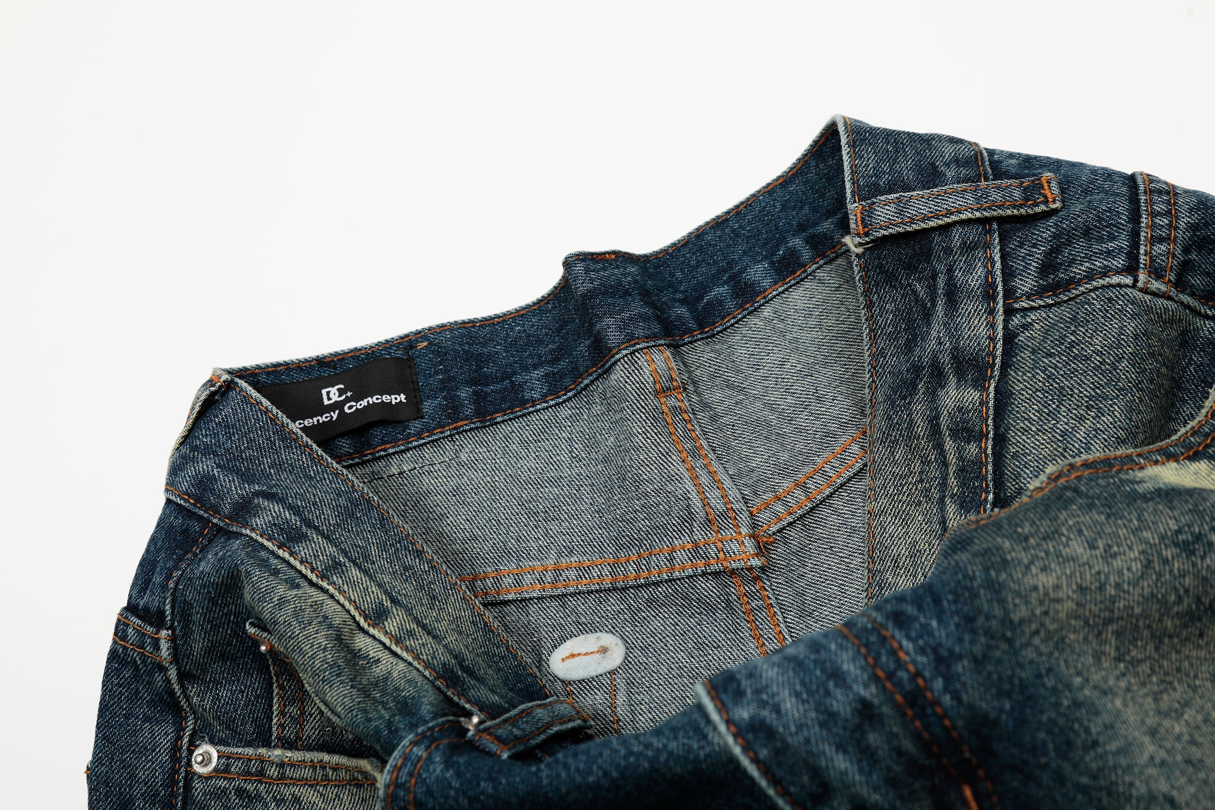 Omirad Vintage Wash Wide-Leg Jeans | Paint-Splatter Denim