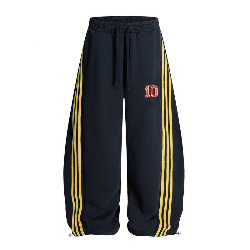Omirad Retro Wide-Leg Track Pants | Triple Stripe Varsity