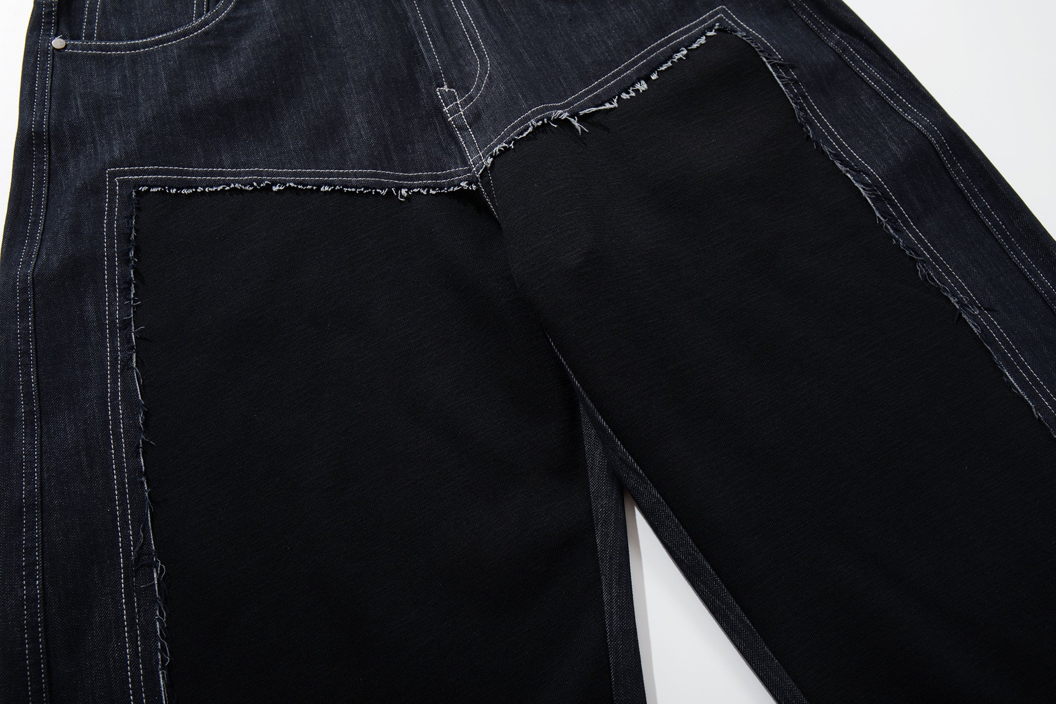 Omirad Hybrid Panel Wide-Leg Jeans | Denim & Jersey