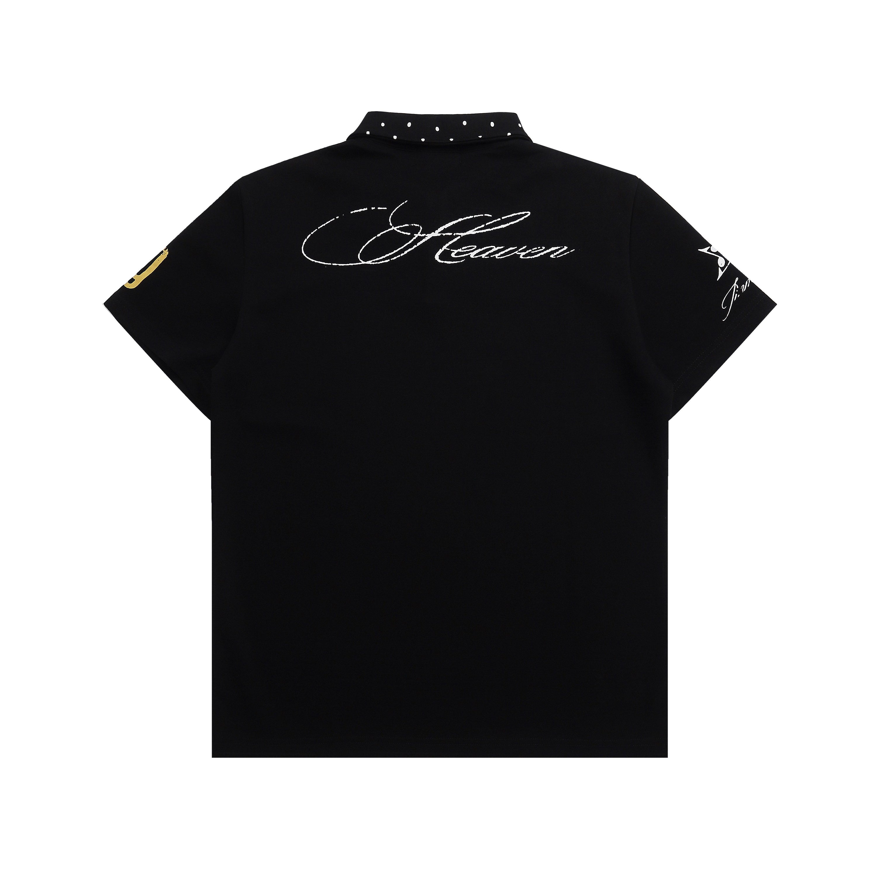 Studded Collar Graphic Polo Shirt | Y2K Streetwear