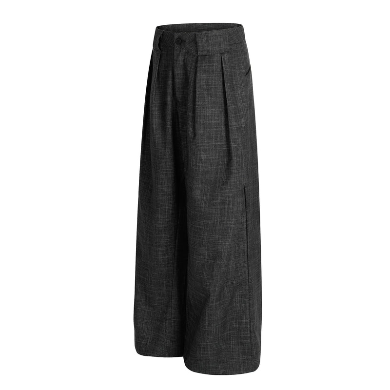 Omirad Textured Pleated Wide-Leg Trousers | Tailored Fit