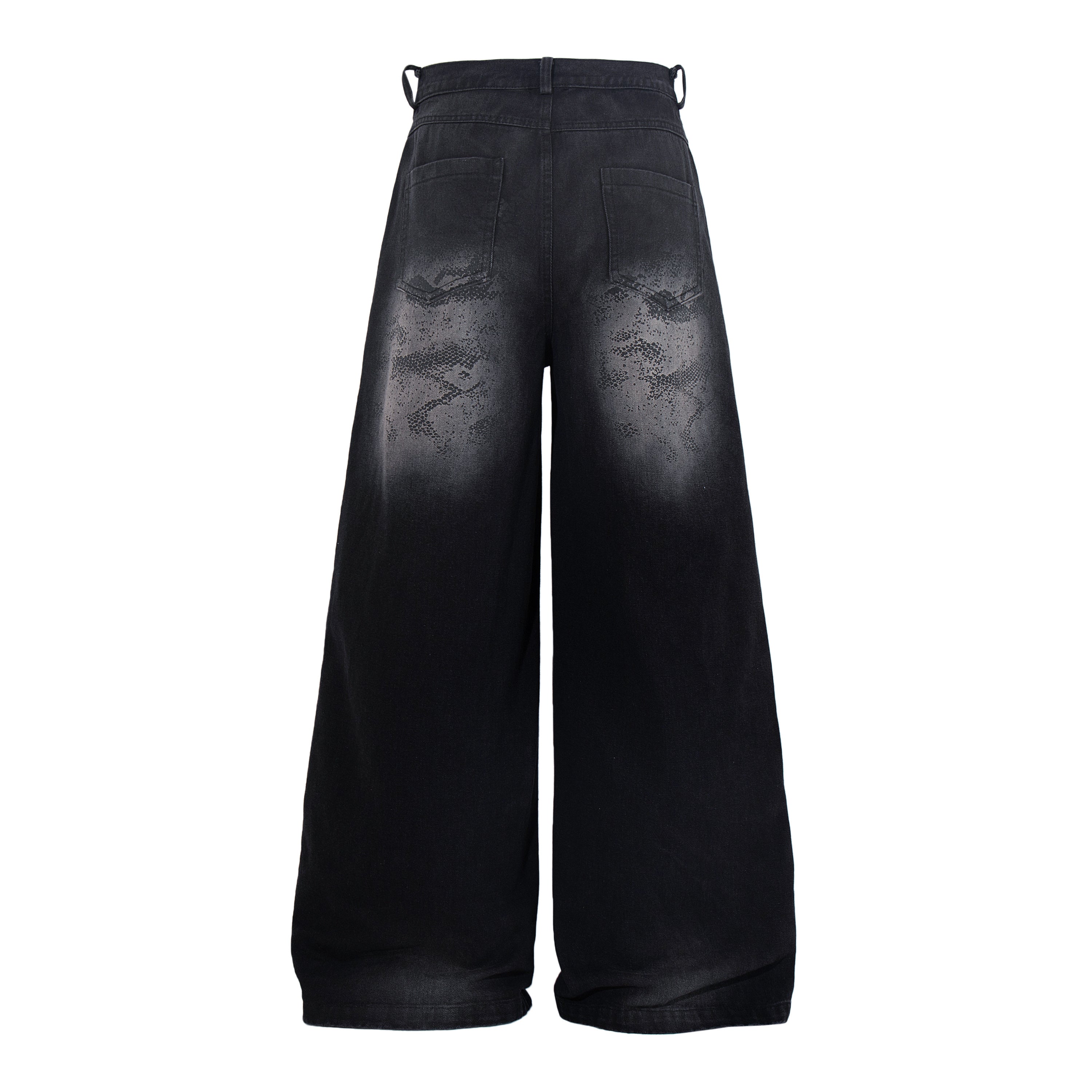 Shadow Camo Wide-Leg Jeans | Dark Streetwear Denim