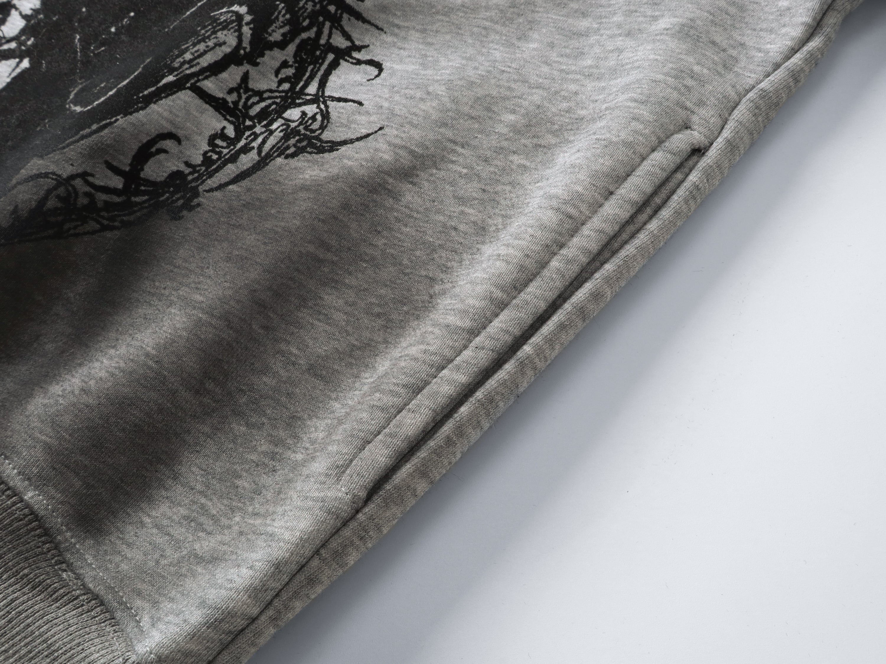 Gothic Fur-Trim Zip-Up Hoodie | Dark Graphic Street-Goth
