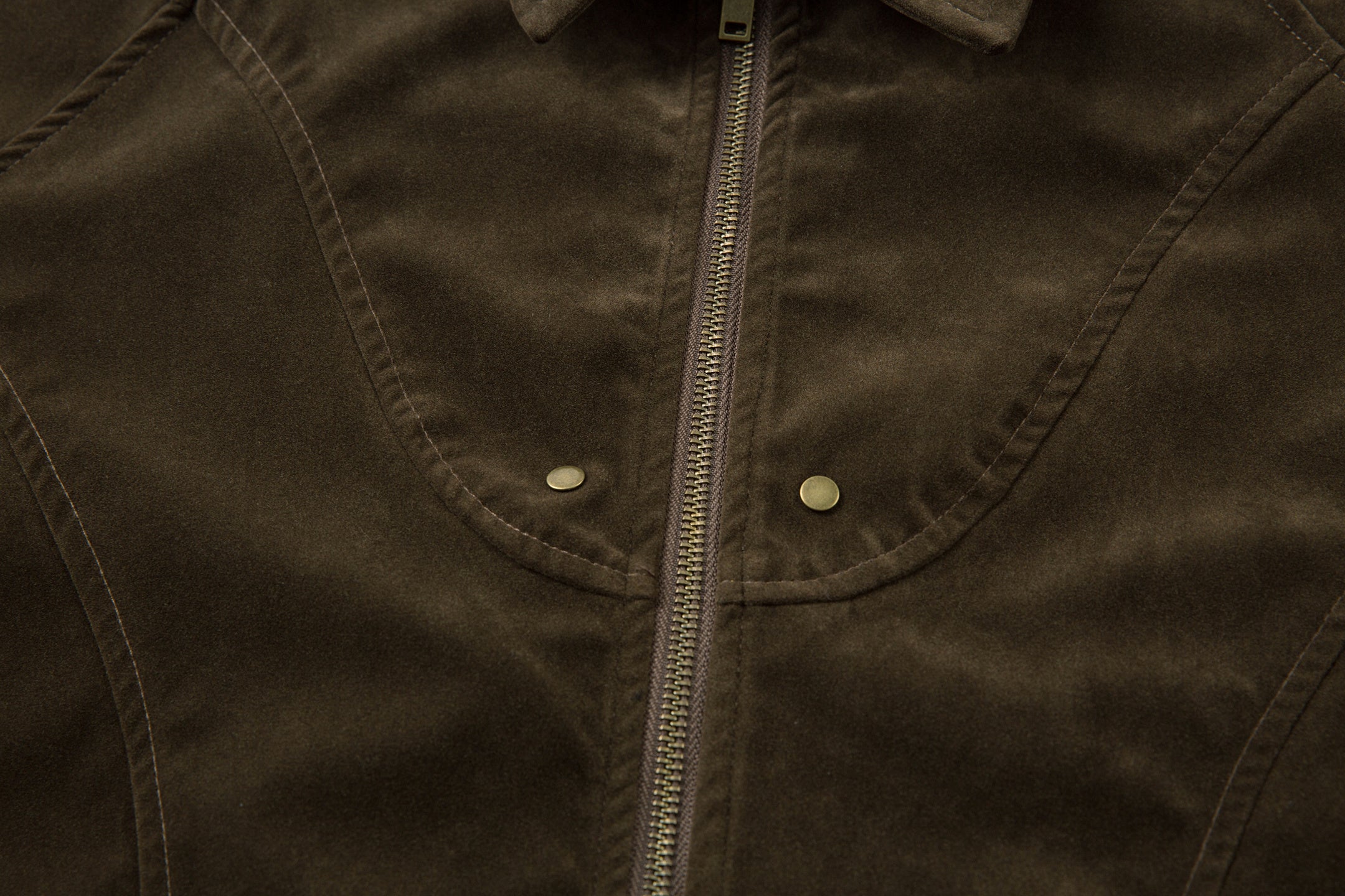 Suede-Texture Arc Panel Zip Jacket | Streetwear Outerwear