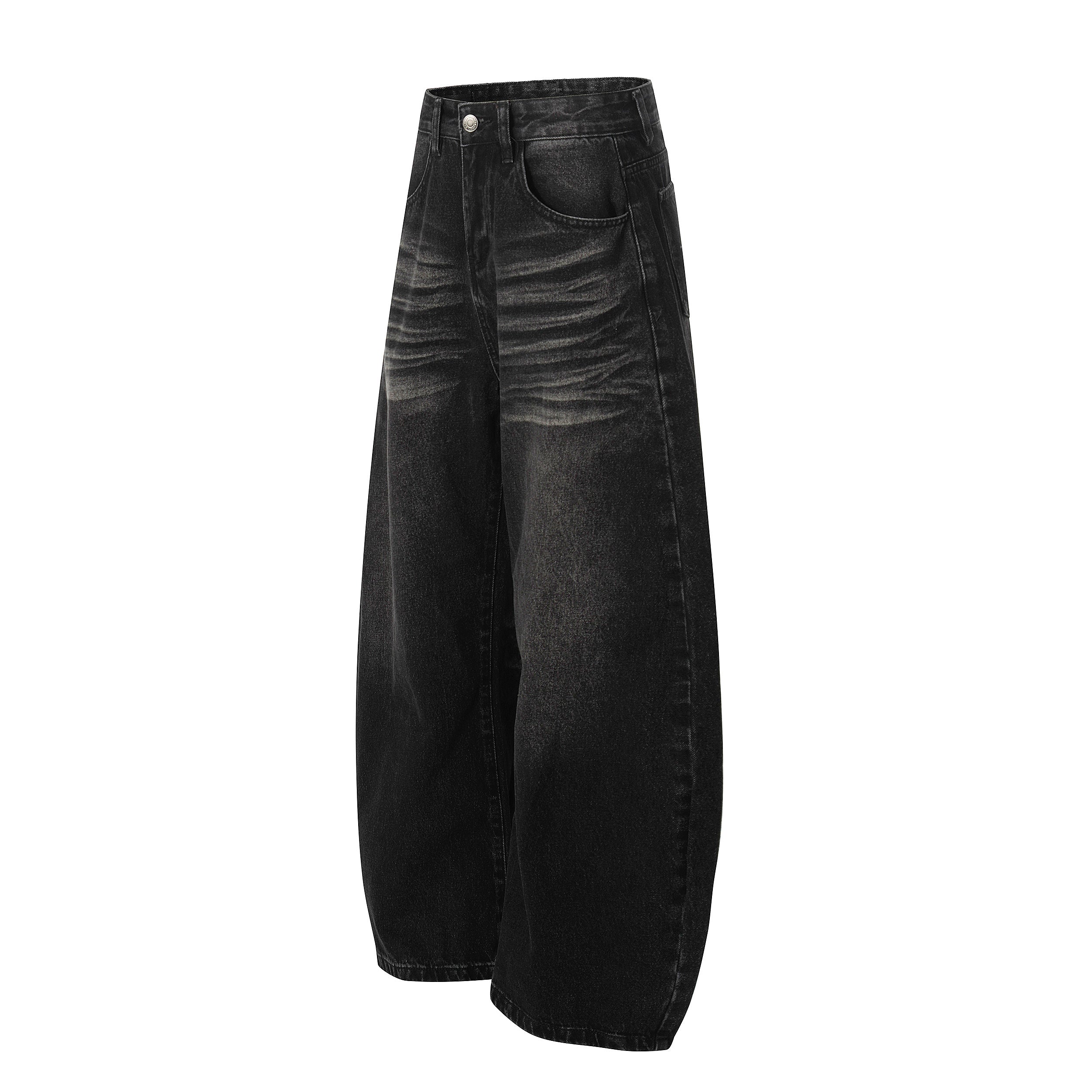 Omirad Vintage Whisker Wash Balloon Wide-Leg Jeans