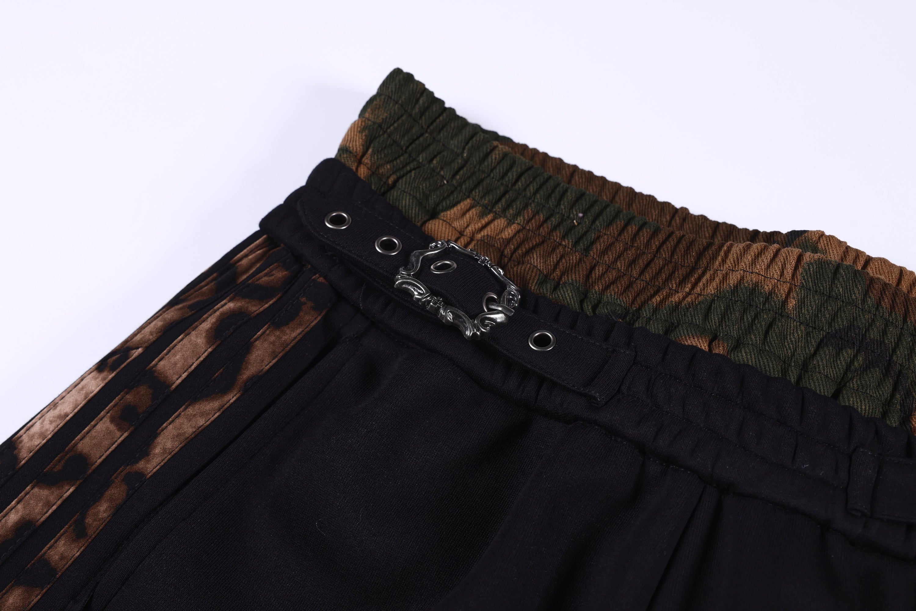 Omirad Leopard Trim Wide-Leg Shorts | Y2K Streetwear