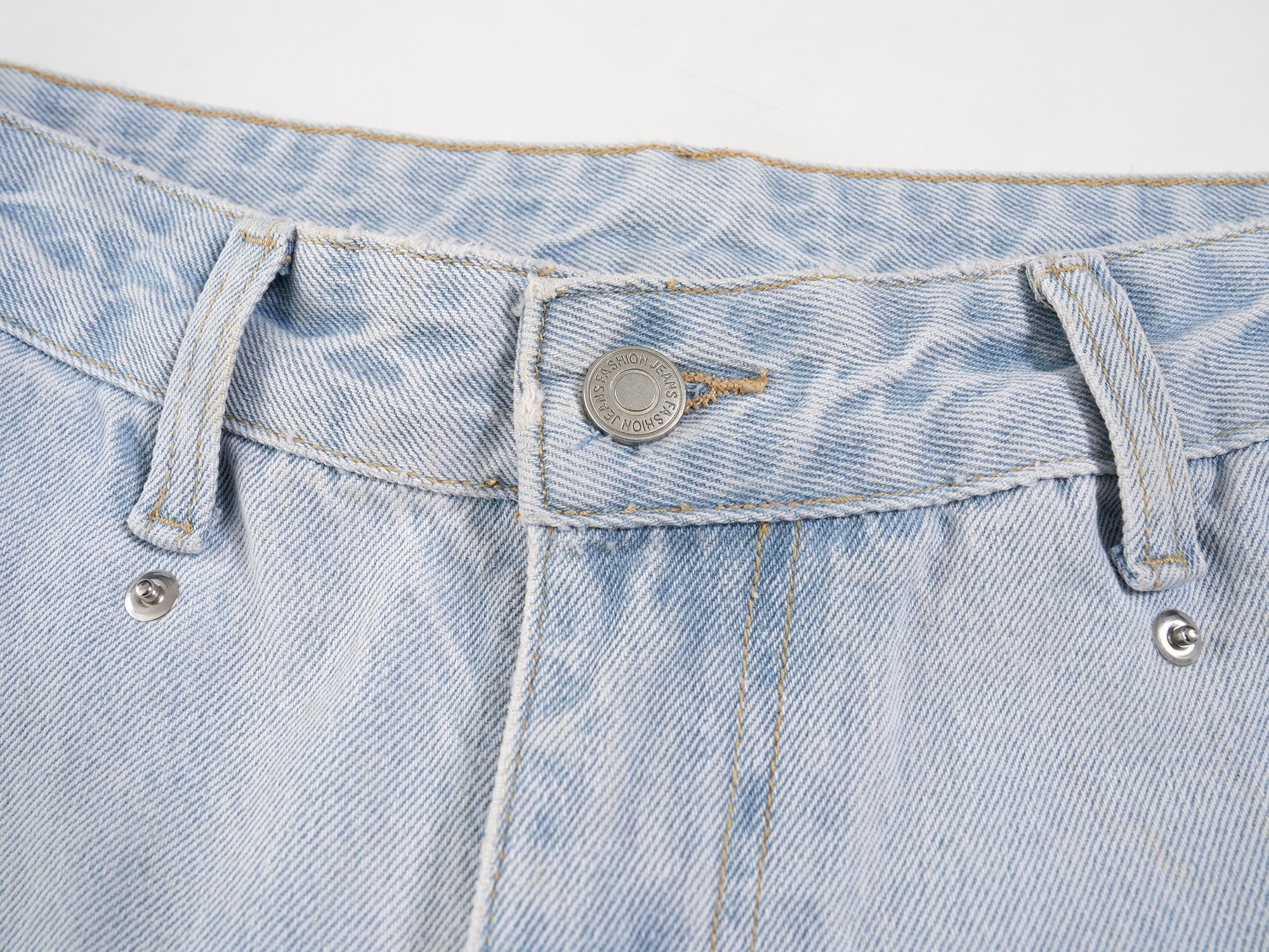 Light-Wash Wide-Leg Denim Pants | Relaxed Streetwear Fit