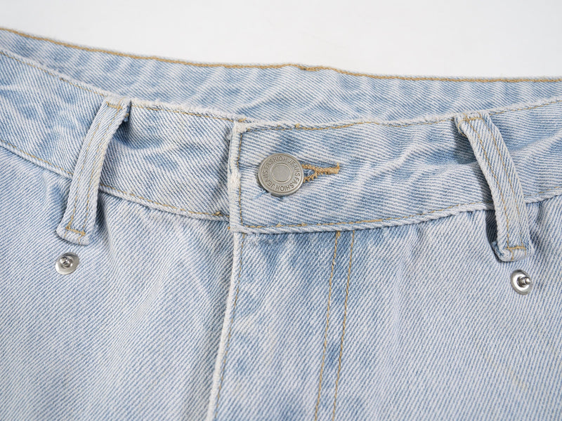 Light-Wash Wide-Leg Denim Pants | Relaxed Streetwear Fit