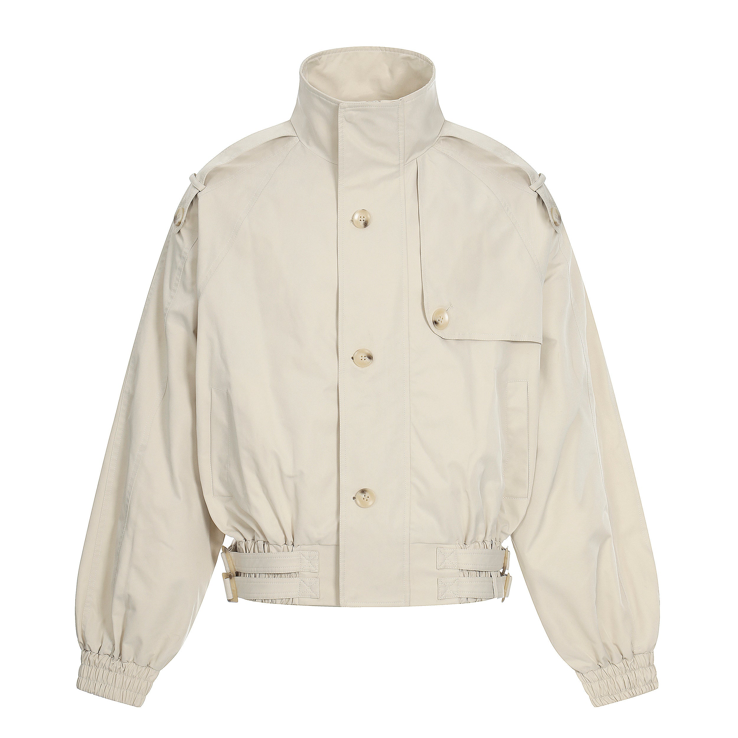 Utility Stand Collar Cropped Jacket | 100% Cotton