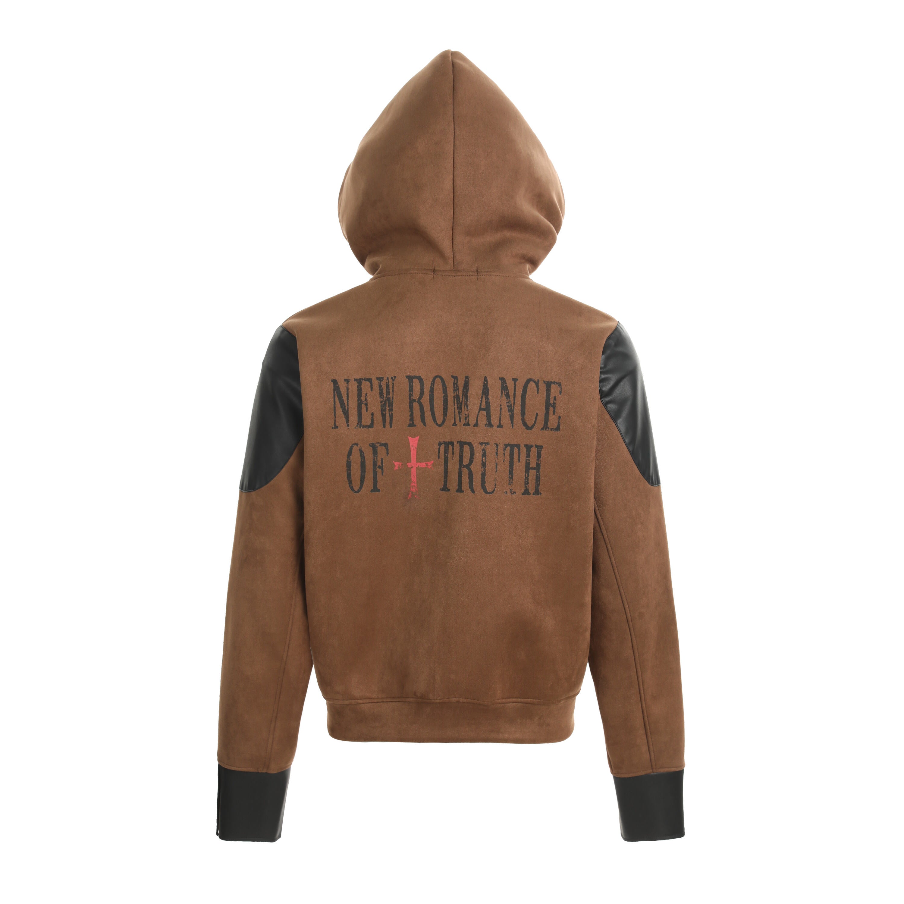 Truth Blazing Flame Mixed-Media Embroidered Hooded Jacket
