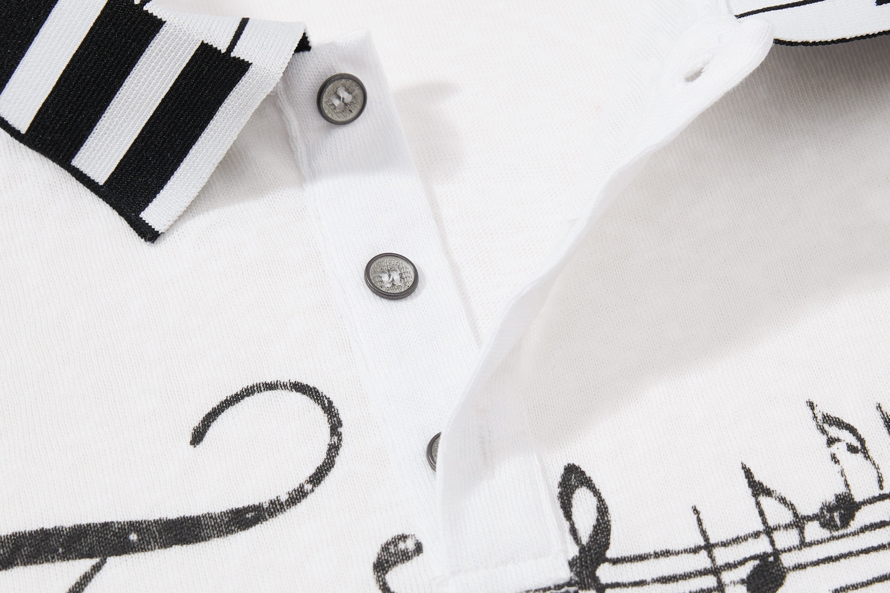 Men's Music Script Graphic Polo Shirt | Vintage Streetwear