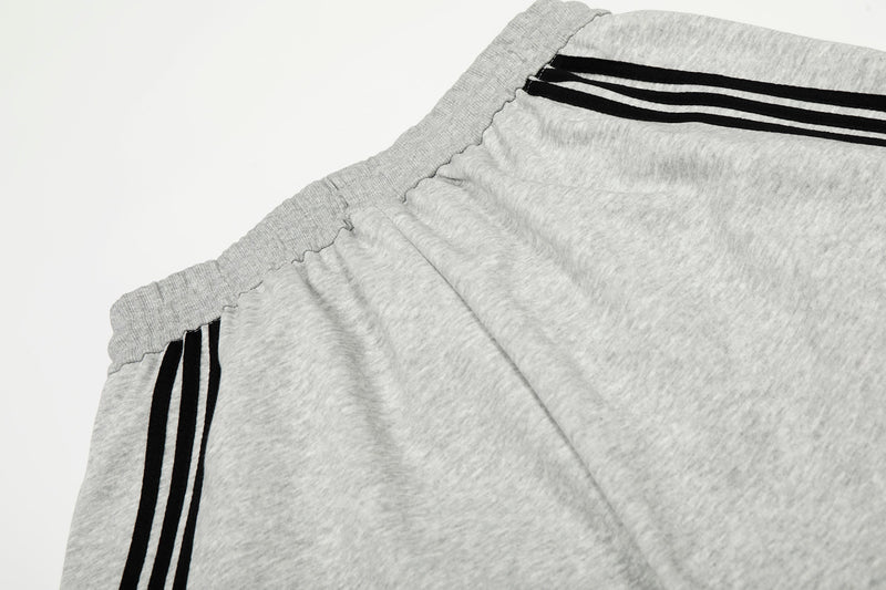 Curved Stripe Wide-Leg Sweatpants | Streetwear Track Pants