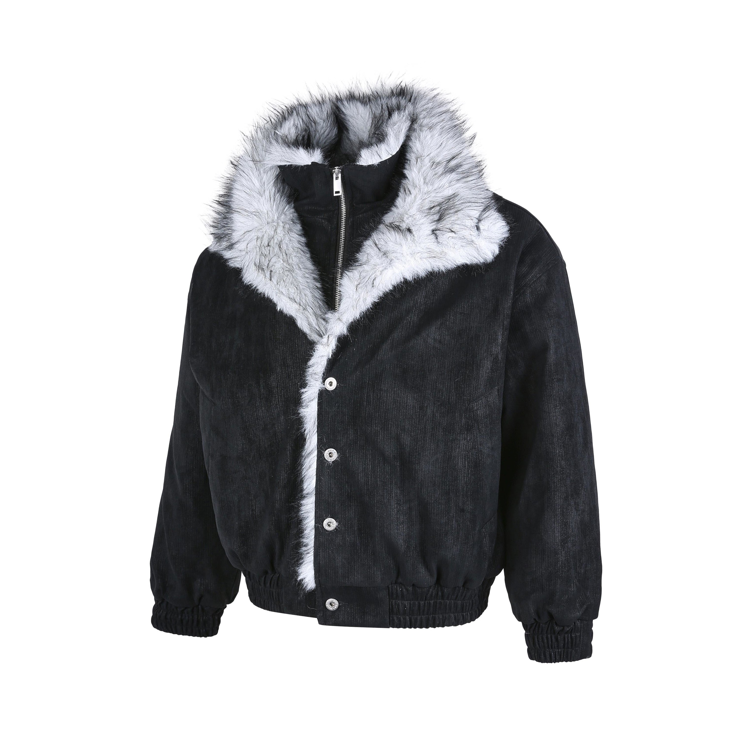 Faux Fur-Lined Corduroy Bomber Jacket | Omirad by SEAKOFF