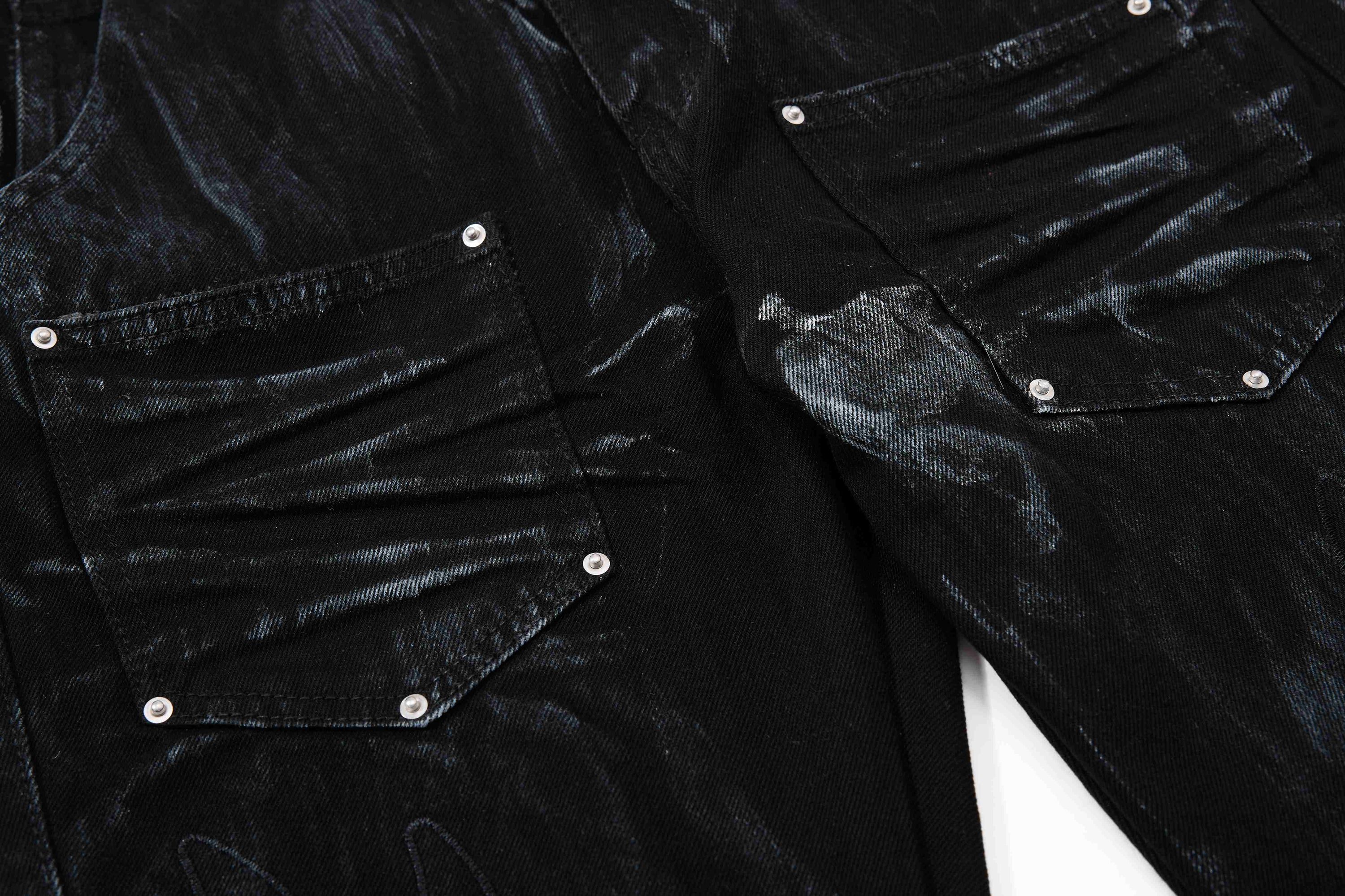 Omirad Washed Utility Flare Jeans | Streetwear Cargo Denim