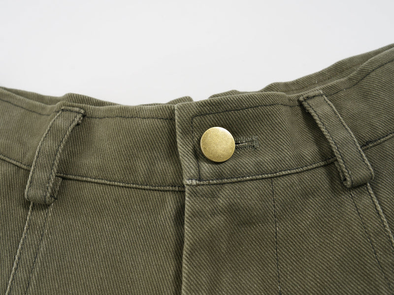 Curved-Cut Barrel Leg Pants | Heavyweight Cotton Trousers