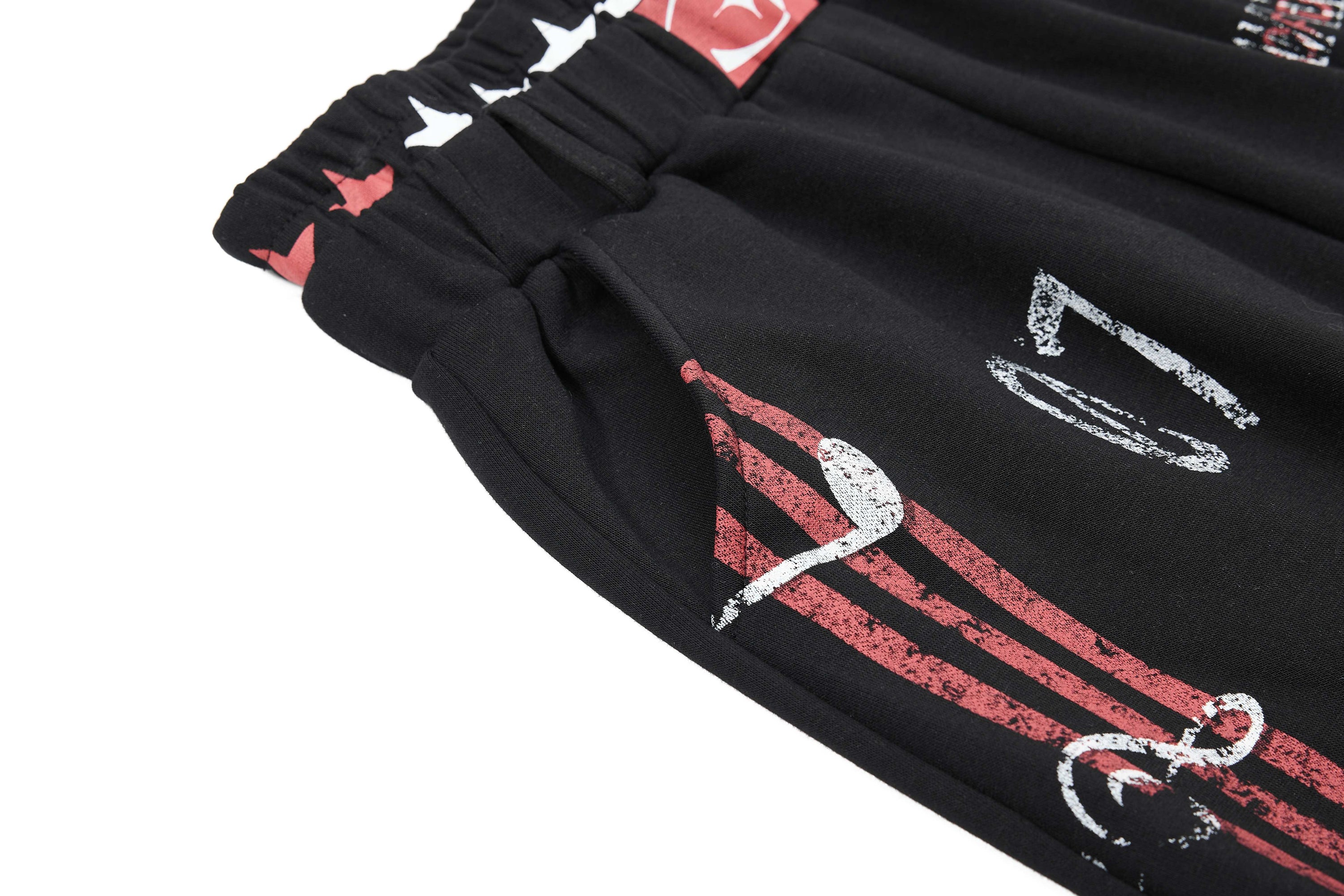 Omirad Vintage Stripe Graphic Wide-Leg Sweatpants