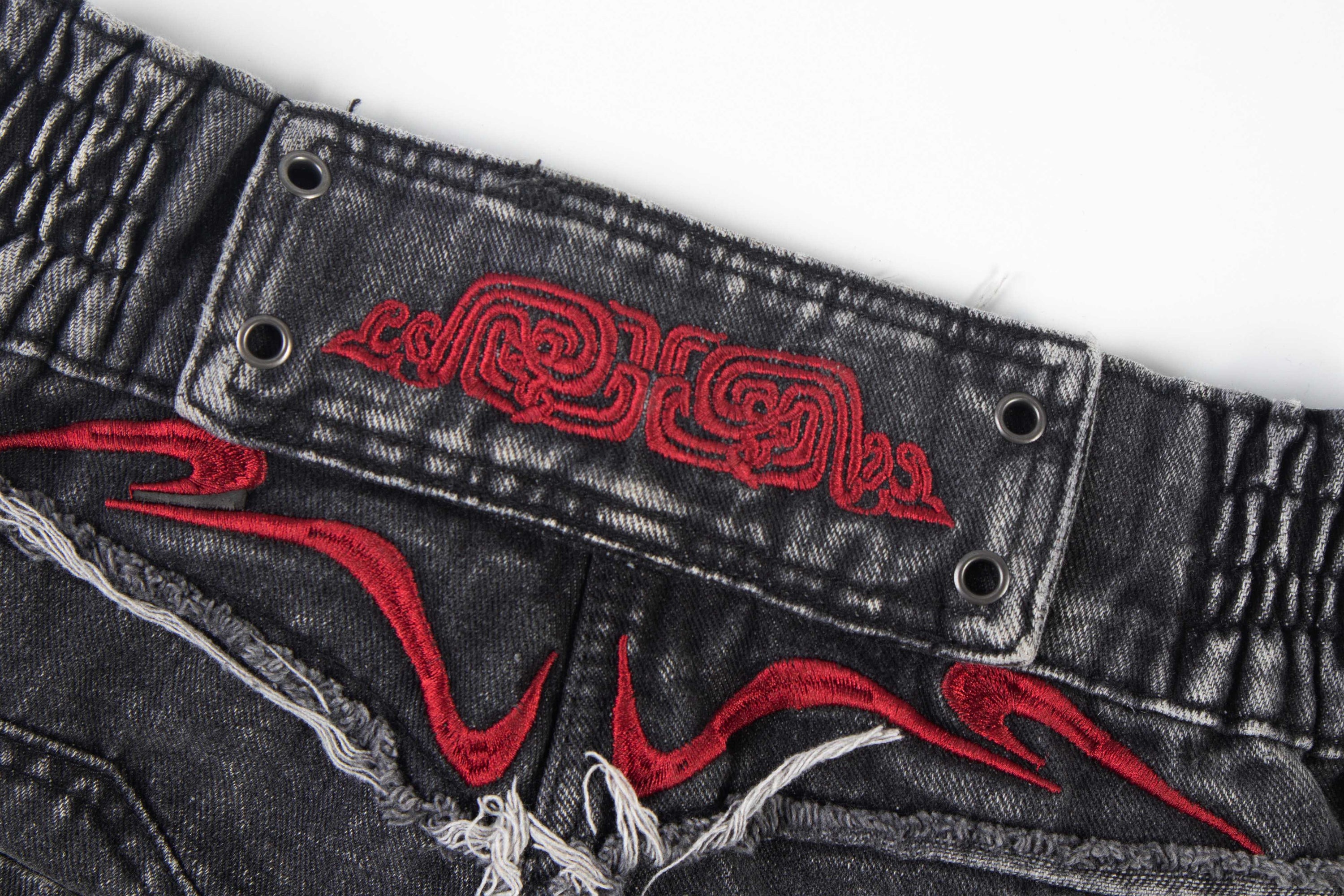 Omirad Distressed Panel Baggy Jeans | Y2K Wide-Leg Denim