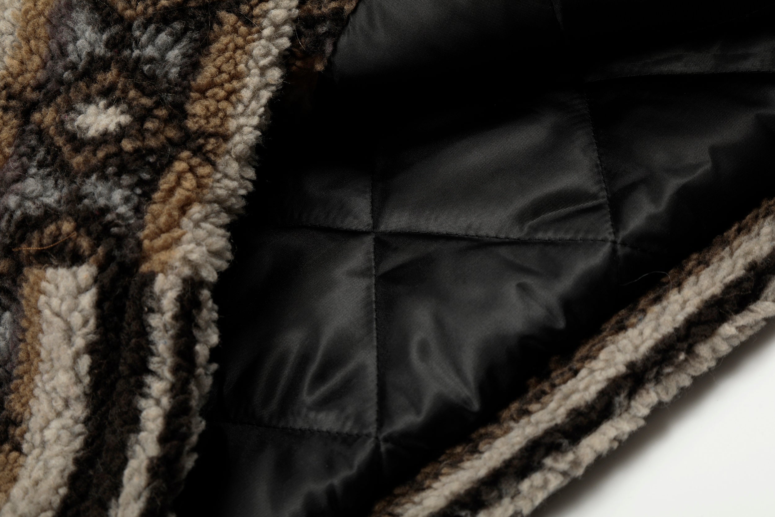 Nordic Faux Fur-Trim Hooded Zip Jacket | Ethnic Pattern