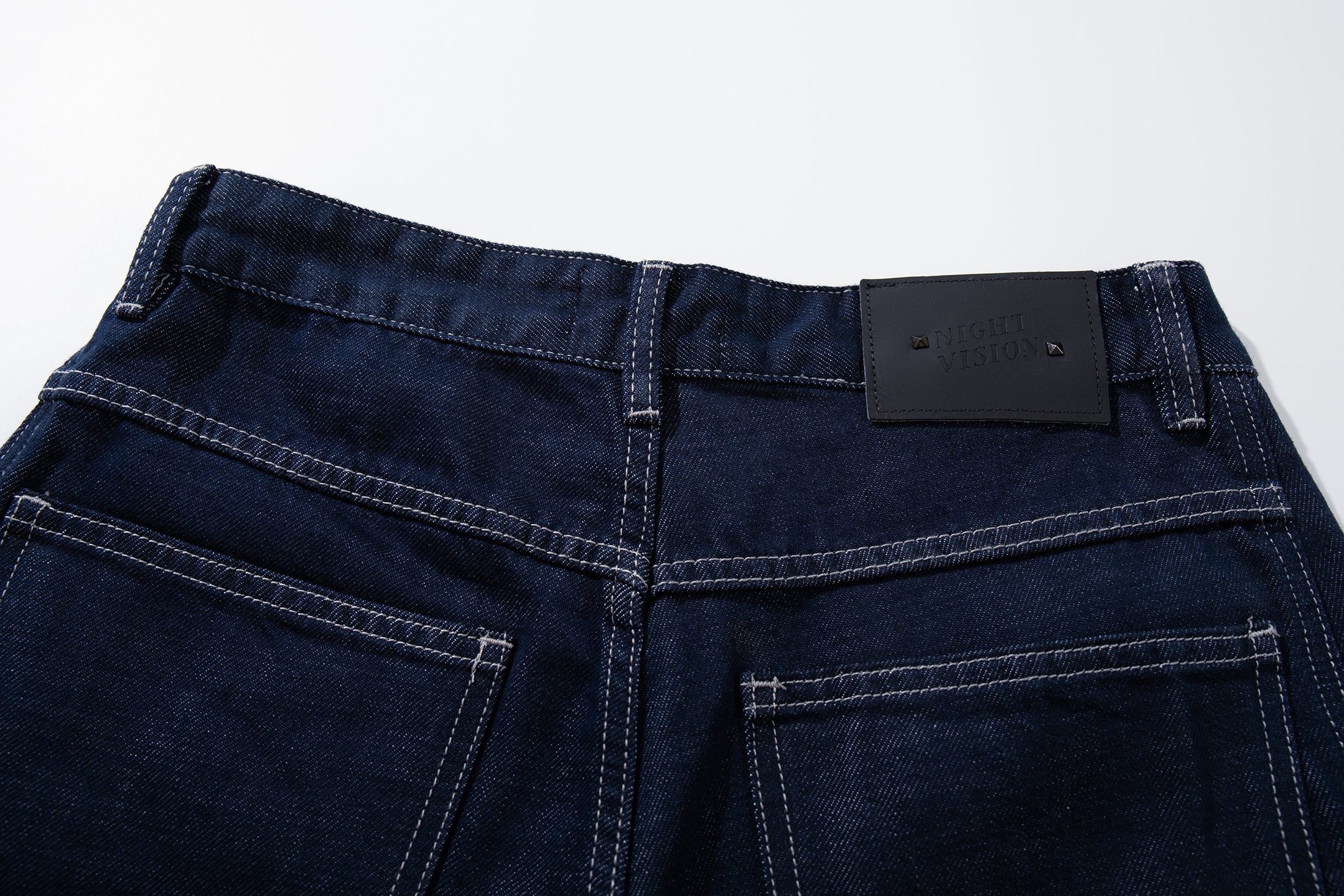 Omirad Utility Wide-Leg Jeans | Cuffed Deep-Indigo Denim