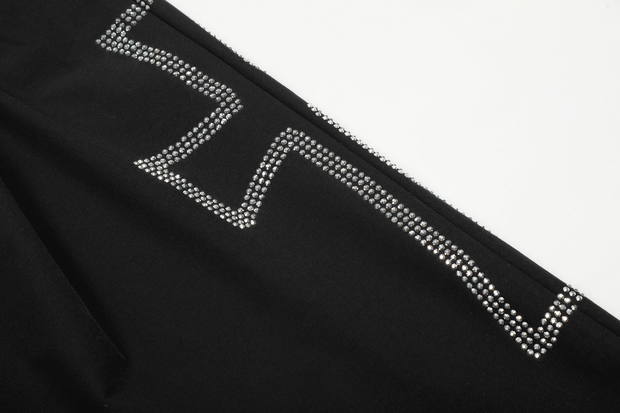 Rhinestone Cross Faux-Fur Wide-Leg Pants | Streetwear