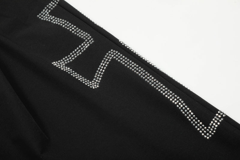 Rhinestone Cross Faux-Fur Wide-Leg Pants | Streetwear