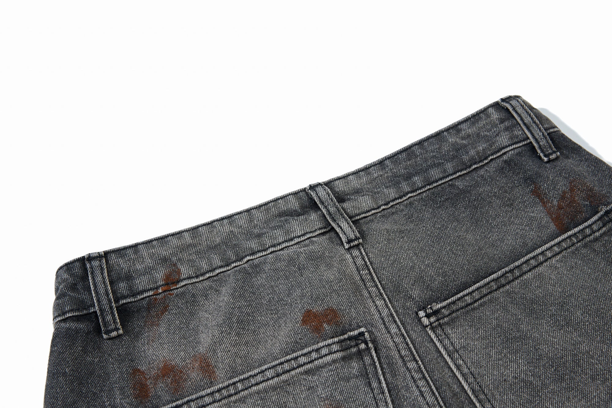 Painted Distressed Cargo Denim Pants | Wide-Leg Streetwear