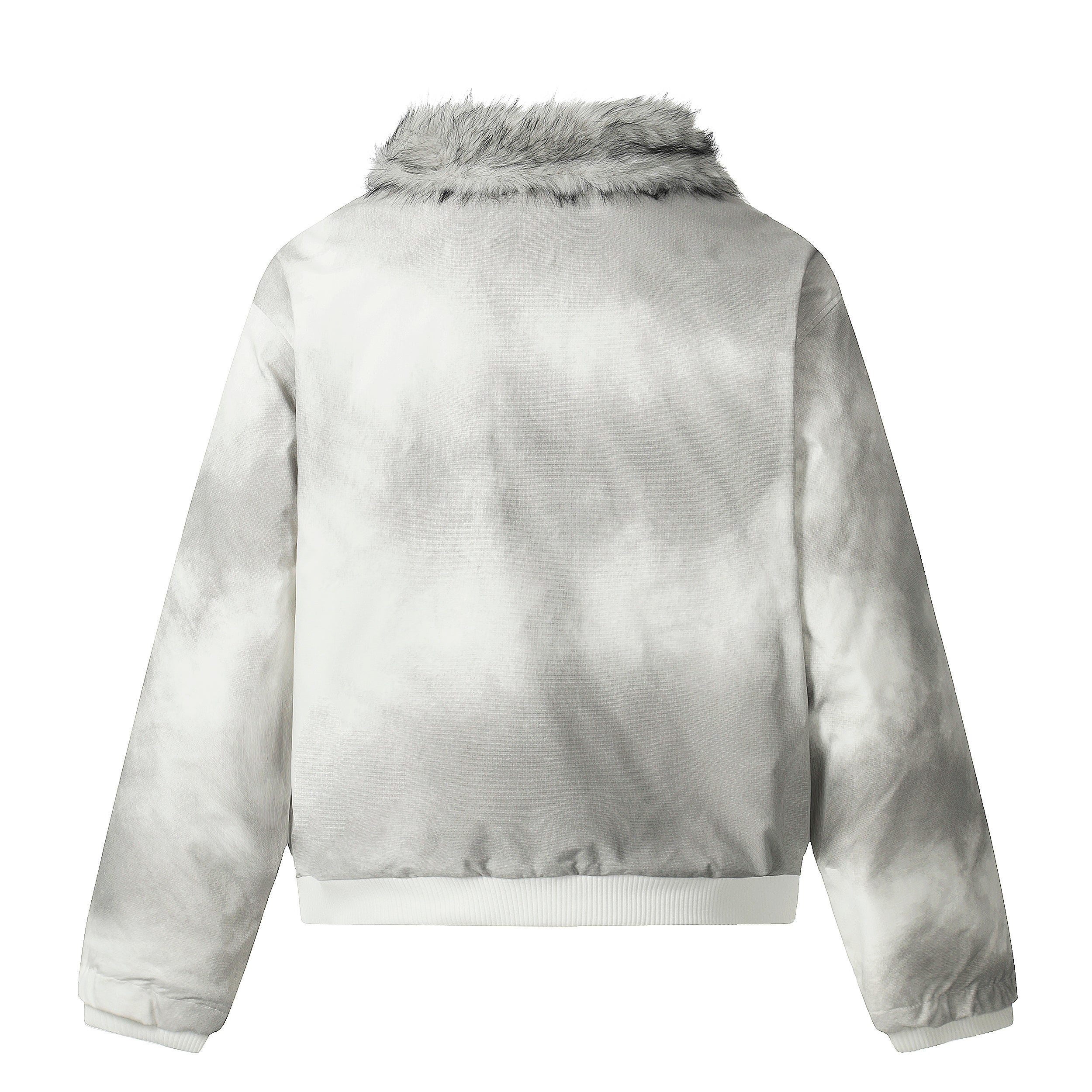 Faux Fur Panel Cropped Bomber Jacket | Streetwear Winter Coat