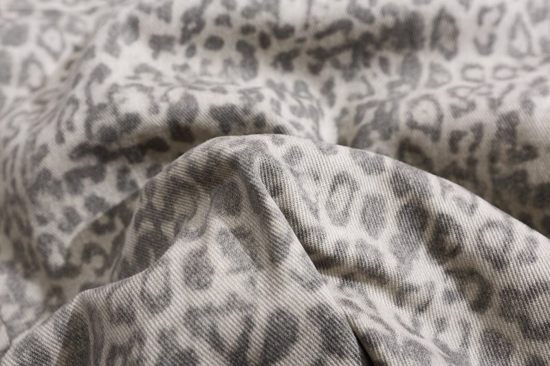Leopard Print Faux Fur Collar Bomber Jacket | SEAKOFF