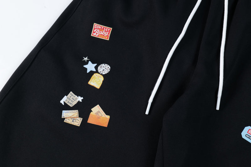 Omirad Patch Graphic Track Pants | Wide-Leg Streetwear