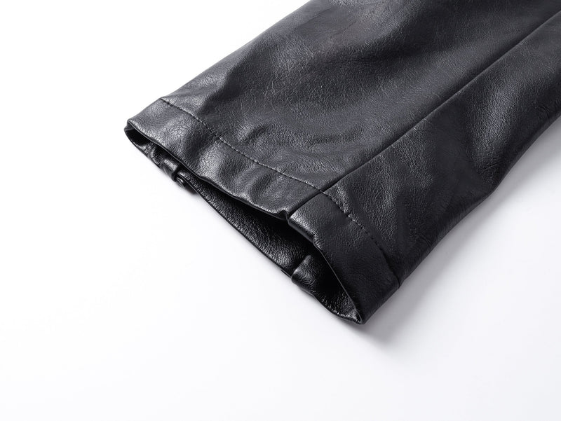 Omirad Men's Faux Leather Biker Jacket | Full-Zip Moto Style