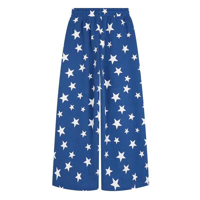 All-Over Star Print Wide-Leg Sweatpants | Streetwear Style