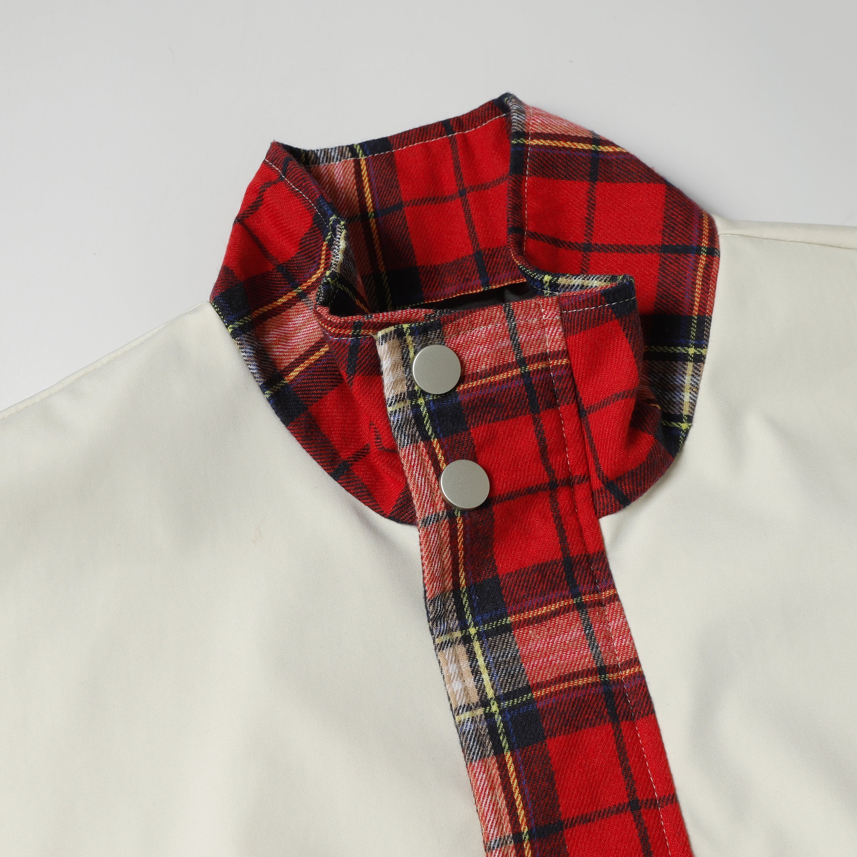 Ares Plaid Panel Bomber Jacket | Streetwear Contrast Design