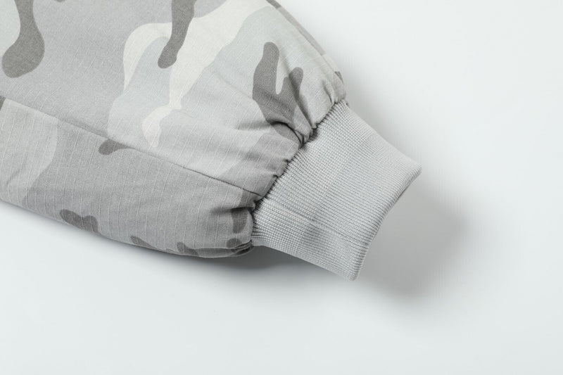 Camo Faux Fur Hood Cropped Bomber Jacket | Omirad