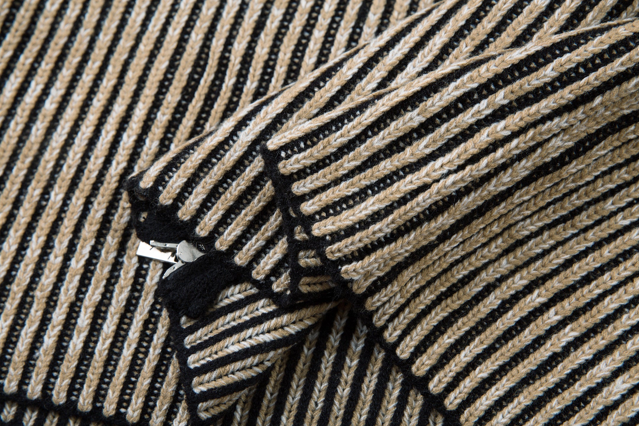 Men's Striped Ribbed Texture Full-Zip Jacket | SEAKOFF